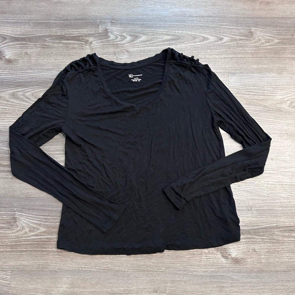 No Boundaries Black Fitted Long Sleeve Tee